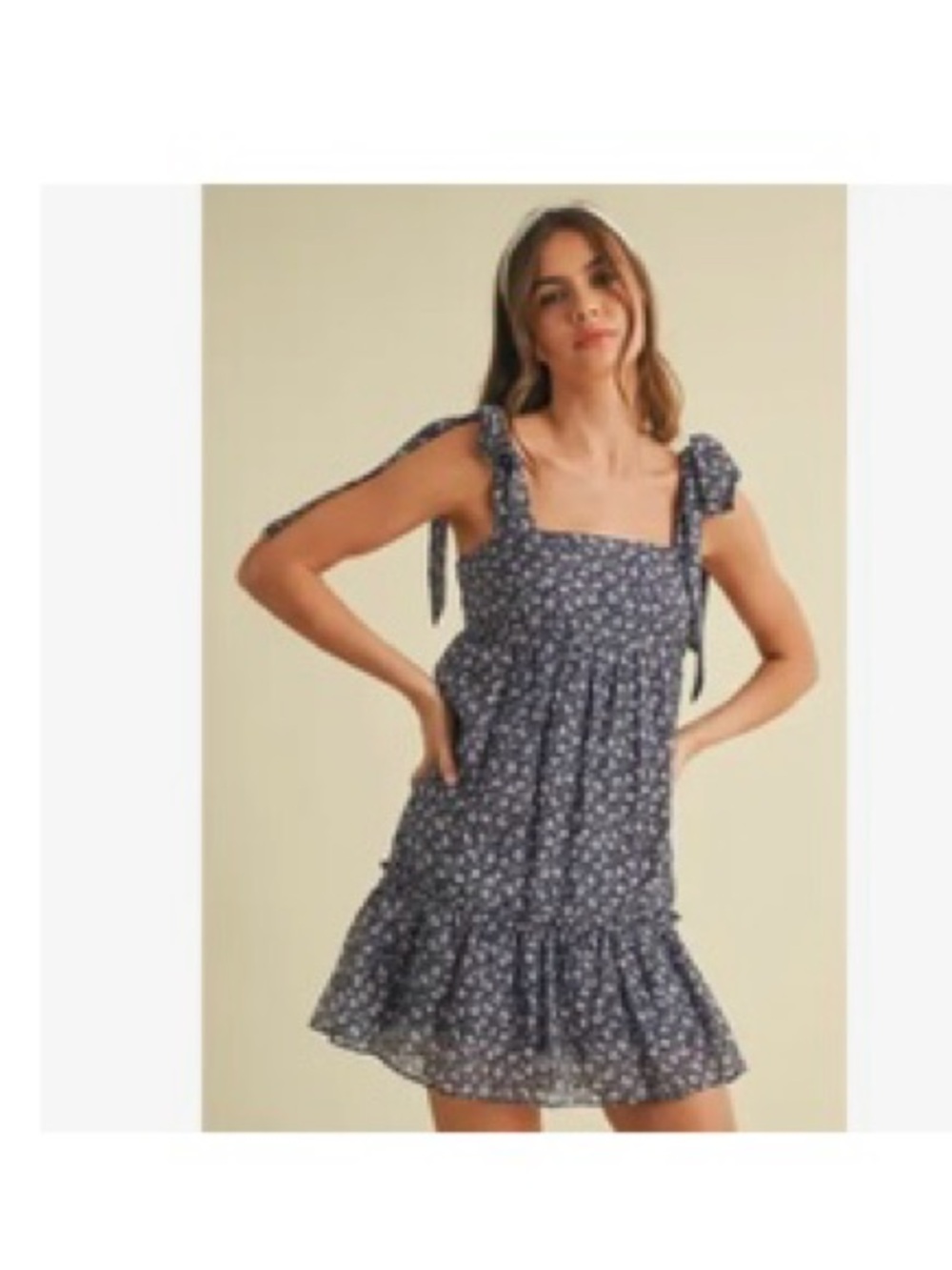 🆕🤍NAVY SUNDRESS WITH TIES